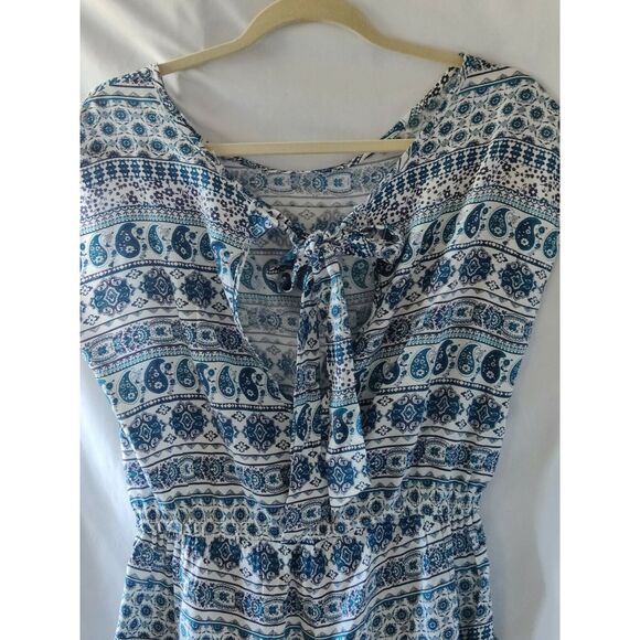 Teenbell Sleeveless‎ Top Blouse Elastic Waist Blue Size Medium - Picture 4 of 10
